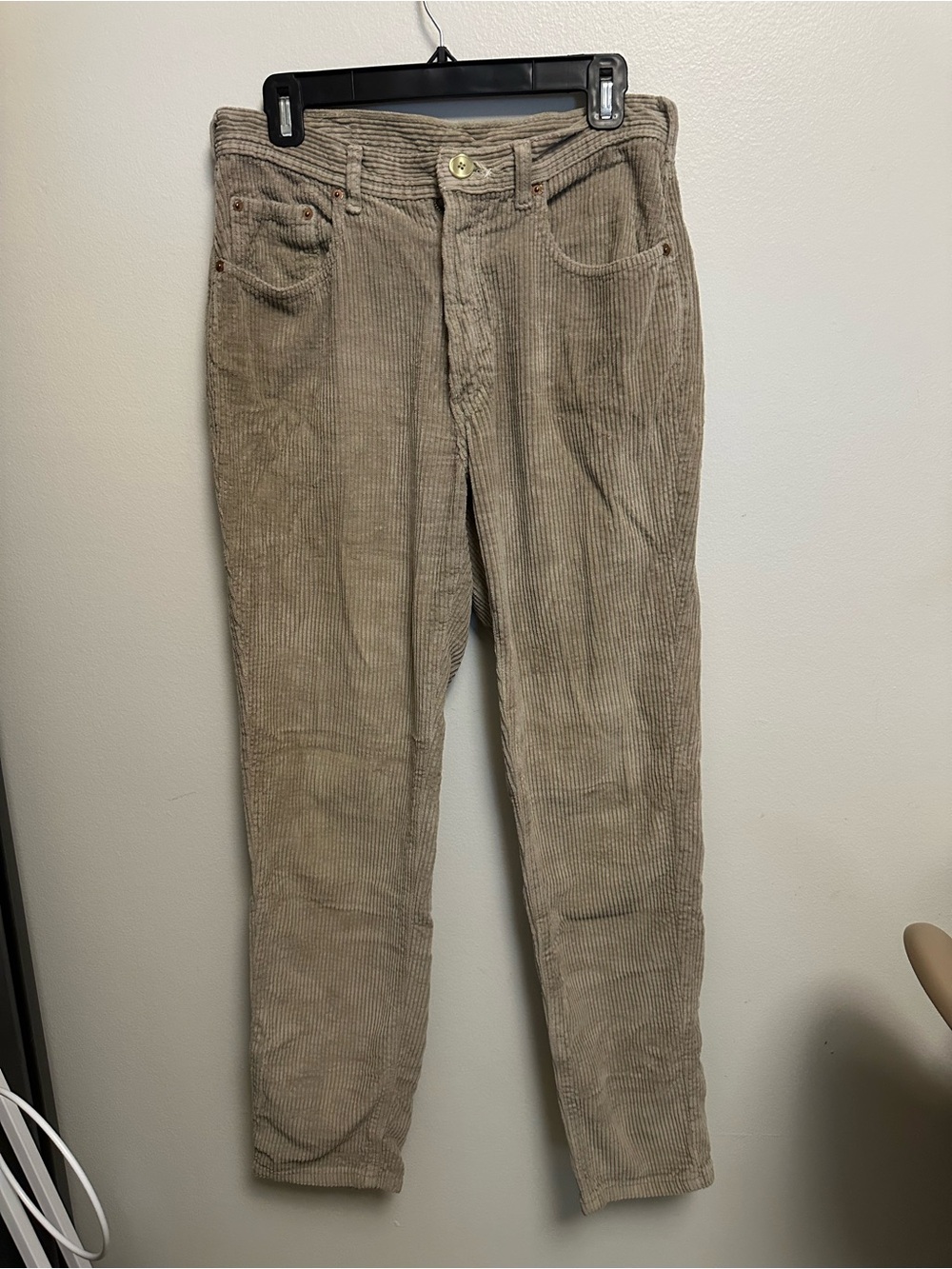 Women's Beige Corduroy Pants - Comfort Fit - Picture 1 of 6